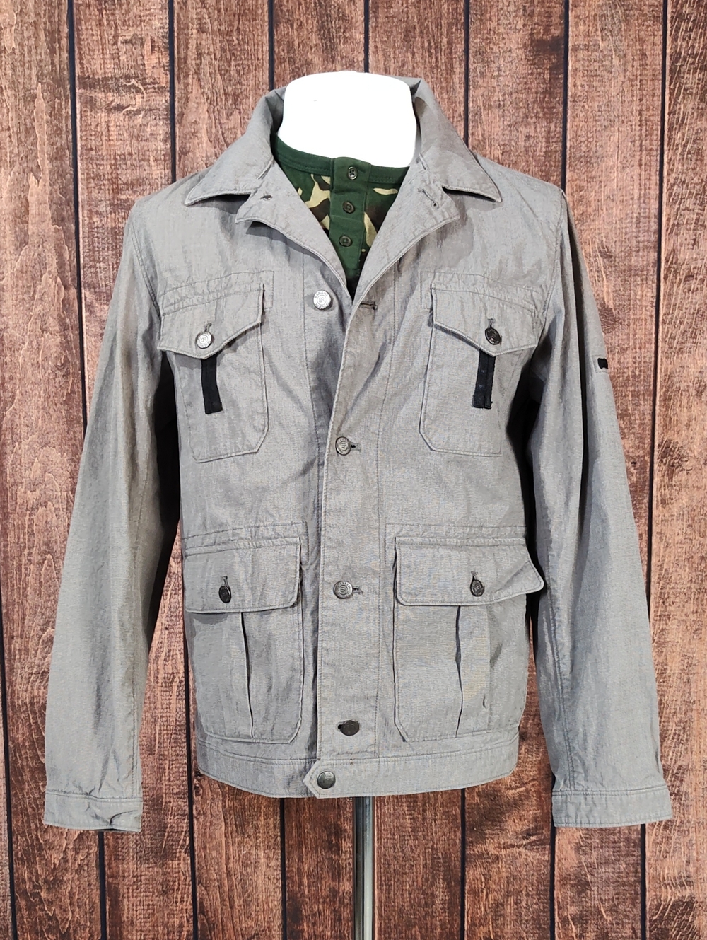 Banana Republic Mens Gray Lightweight Trucker Jacket